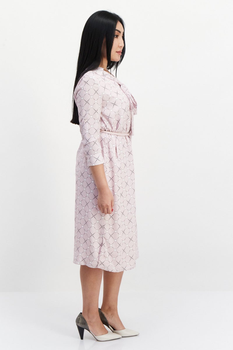 VERO MODA فستان قميص ميدي مزين بطبعة شاملة للنساء، متعدد الألوان - Image 2