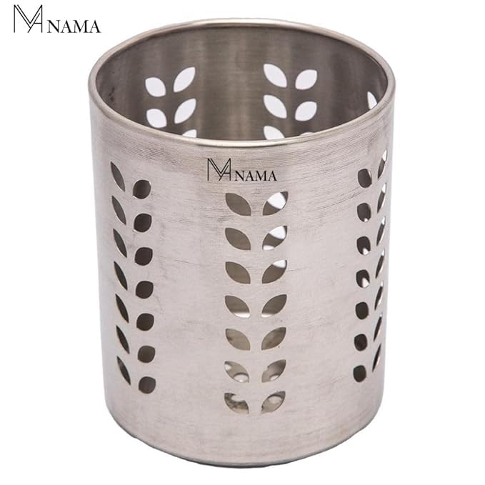 NAMA NAMA Stainless Steel Multipurpose Cutlery Stand for Kitchen Spoon Stand Pen Stand Cutlery Holder Spoon Holder for Kitchen Dining Table Set of 4 Size 7cm 10cm  - Image 4