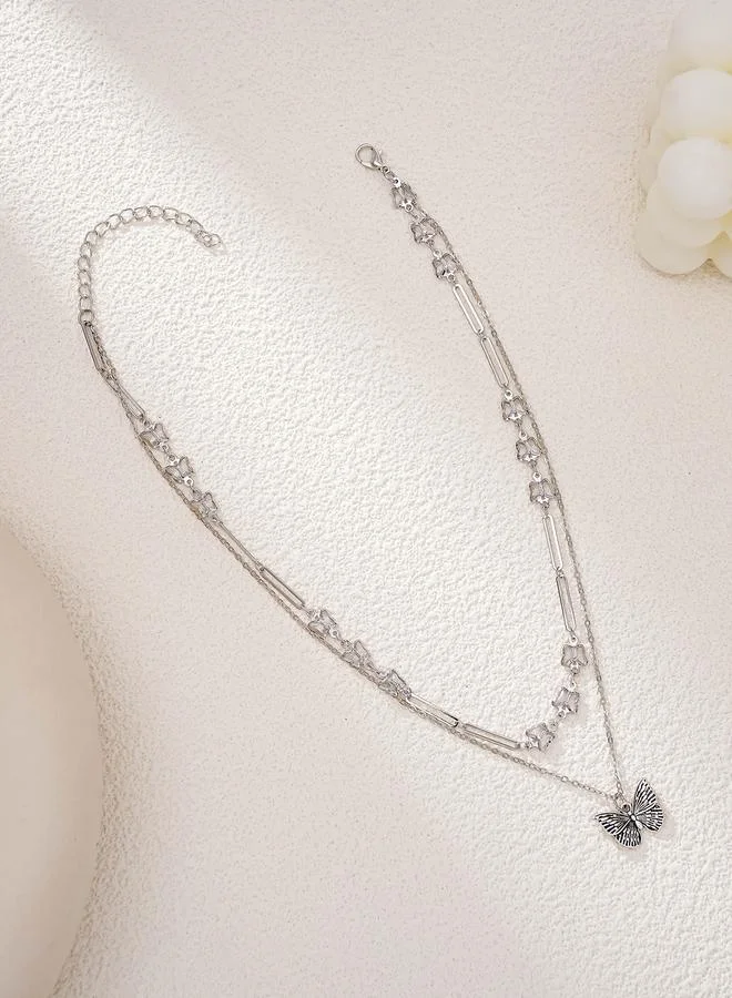 Take Two  Butterfly Pendant Layered Necklace for Women | Best Price UAE