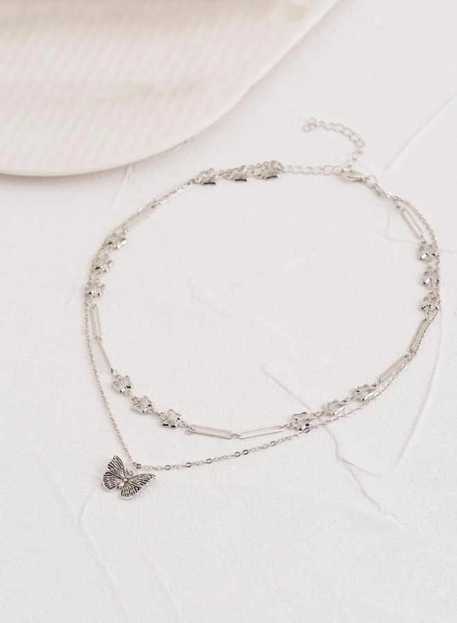 Take Two  Butterfly Pendant Layered Necklace for Women | Best Price UAE