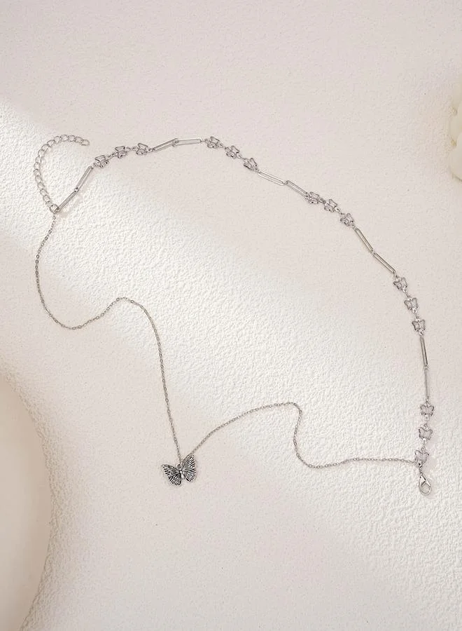 Take Two Butterfly Pendant Layered Necklace