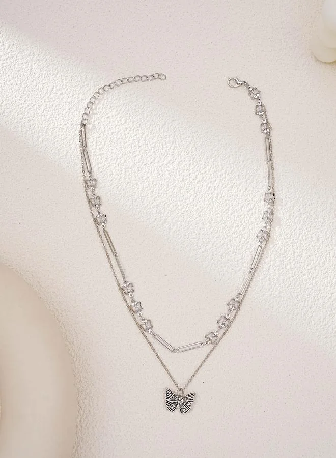 Take Two  Butterfly Pendant Layered Necklace for Women | Best Price UAE