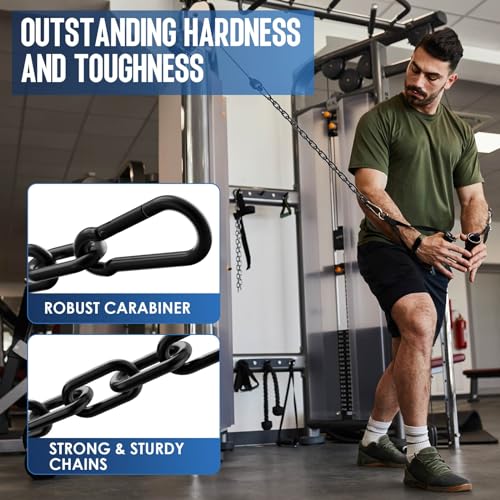 Mixizigoz Cable Machine Extension Chain 236 304 Stainless Steel Fitness Chain for Home Gym Weight Lifting Cable Attachment for LAT Pulldown Chain for Cable Machine Accessories Weighted Pullups 5mm 1pc - Image 3
