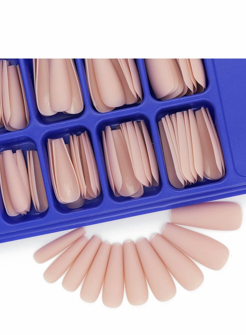 Excefore 400pc Long Press on Nails Matte Coffin Ballerina Full Cover Fake Nail Tips DIY Acrylic False Nails for Women Girls Nail Art Decoration - Image 5