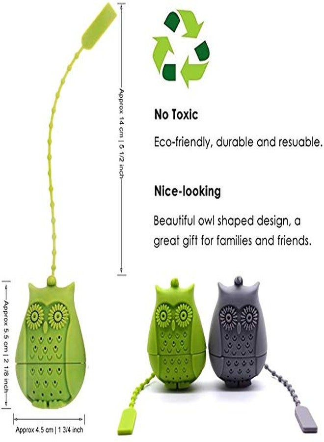 Tvoip 3Pcs Food Grade Silicone Tea Infuser Filter Creative Cartoon Owl Tea Strainer Container Reusable Tea Bags Teapots Accessories - Image 4