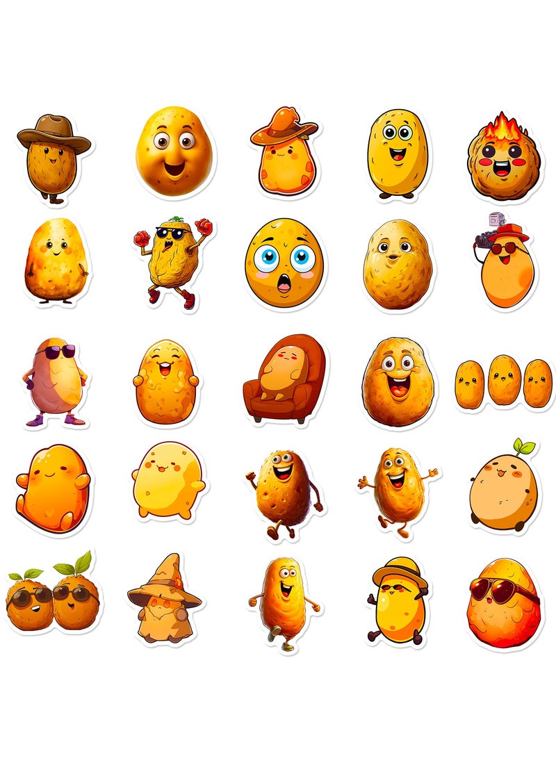 قوس قزح أورينبو 50 قطعة من ملصقات البطاطس المضحكة، ملصقات فينيل مقاومة للماء، لزجاجة المياه، والكمبيوتر المحمول، والأمتعة، ولوح التزلج، ومستلزمات حفلات أعياد الميلاد المضحكة - Image 3