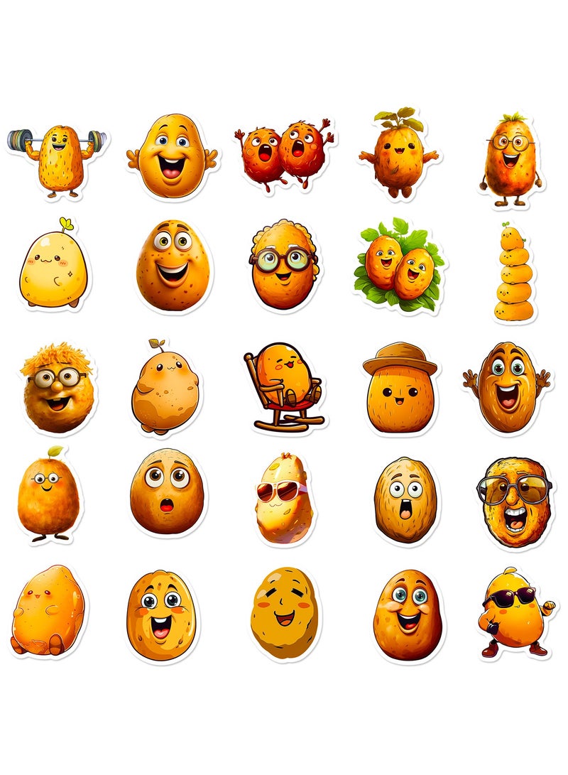 قوس قزح أورينبو 50 قطعة من ملصقات البطاطس المضحكة، ملصقات فينيل مقاومة للماء، لزجاجة المياه، والكمبيوتر المحمول، والأمتعة، ولوح التزلج، ومستلزمات حفلات أعياد الميلاد المضحكة - Image 2