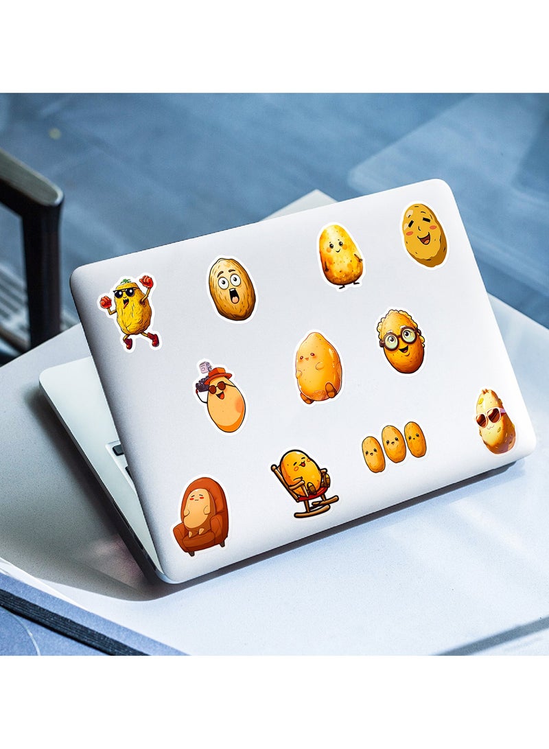 قوس قزح أورينبو 50 قطعة من ملصقات البطاطس المضحكة، ملصقات فينيل مقاومة للماء، لزجاجة المياه، والكمبيوتر المحمول، والأمتعة، ولوح التزلج، ومستلزمات حفلات أعياد الميلاد المضحكة - Image 5