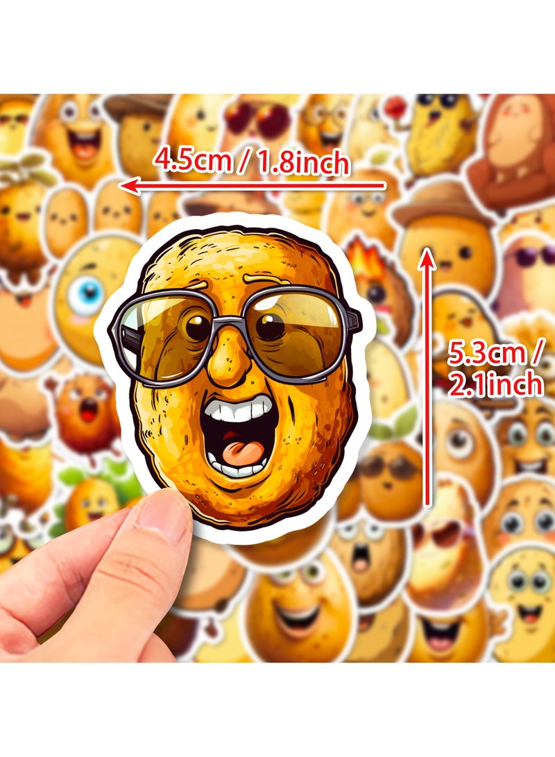 قوس قزح أورينبو 50 قطعة من ملصقات البطاطس المضحكة، ملصقات فينيل مقاومة للماء، لزجاجة المياه، والكمبيوتر المحمول، والأمتعة، ولوح التزلج، ومستلزمات حفلات أعياد الميلاد المضحكة - Image 4