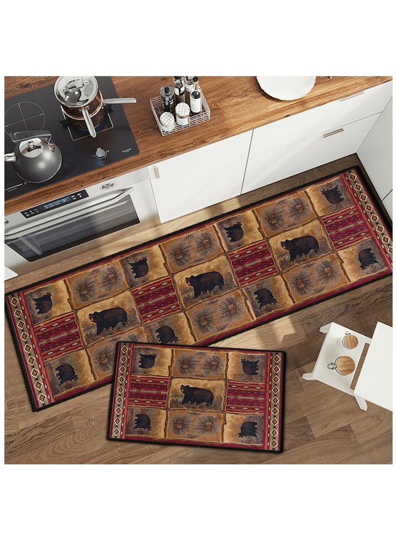 Anna 40x60 + 40x120cm Two-Piece Non-Slip Washable Area Mat Set for Entrance, Bathroom, and Kitchen - Image 2