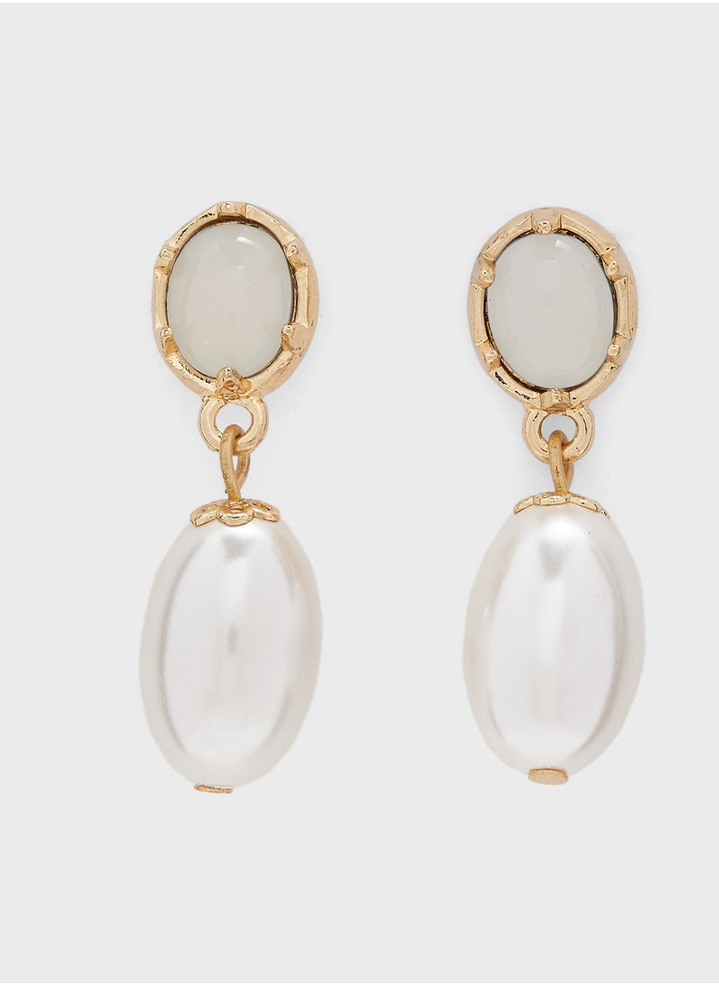 ELLA Pearl Detail Drop Earrings  - Image 1