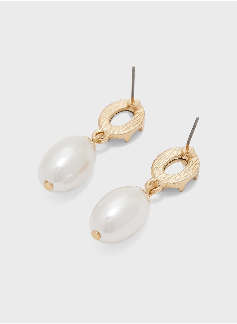 ELLA Pearl Detail Drop Earrings  - Image 3