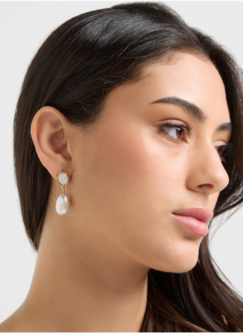 ELLA Pearl Detail Drop Earrings  - Image 4