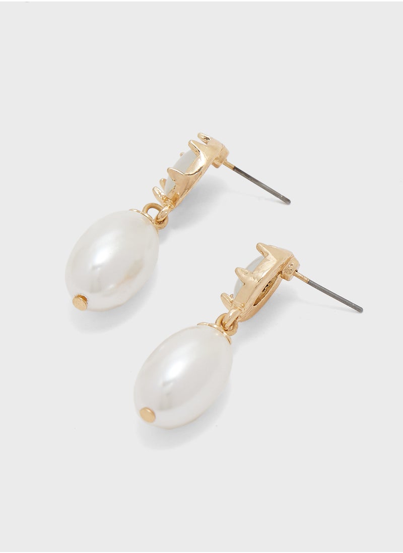 ELLA Pearl Detail Drop Earrings  - Image 2