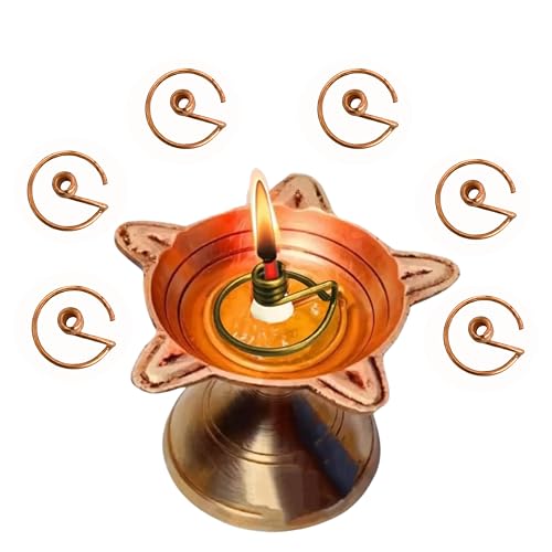 Daedal Crafters Wick Holder Spring for Deepam (Set of 6) Metal Niranjan Kadi, Diya Batti Stand for Pooja, Varamahalakshmi, Navarathri, Gowri Ganesha & Festival Use - Image 5