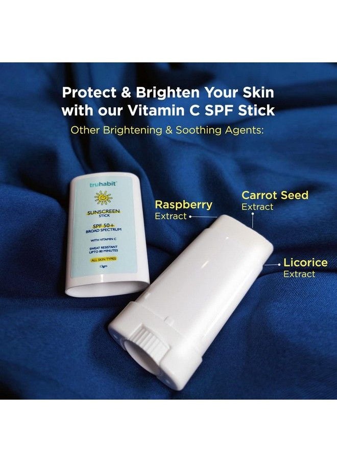 TruHabit - Sunscreen Stick Spf 50 For Face; Sunscreen For Women & Men; Dermatologically Tested Sun Screen Protector Spf 50; Vitamin C Sunstick Sunscreen For Oily Skin & Sunscreen For Dry Skin (13Gm) - Image 1