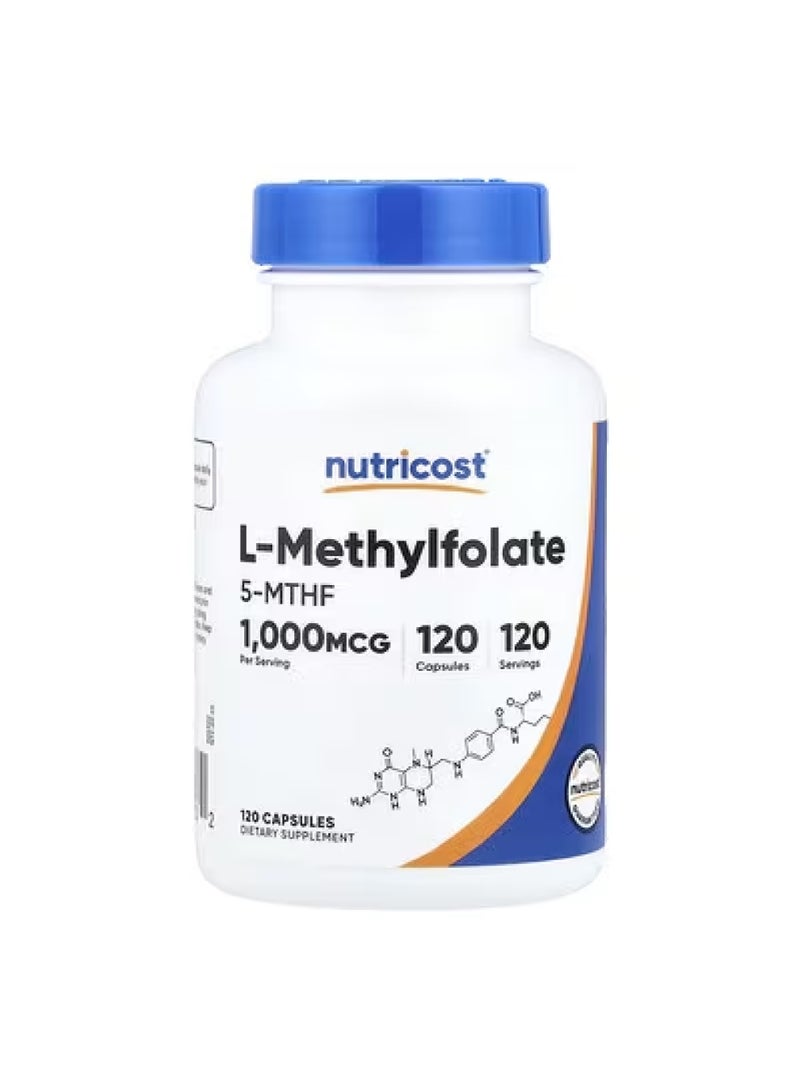 Nutricost L-Methylfolate, 1,000 mcg, 120 Capsules