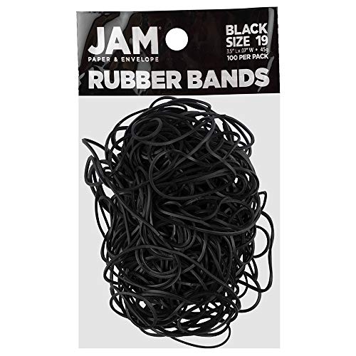 JAM PAPER Durable Rubber Bands - Size 19 - Black Multi-Purpose Rubberbands - 100/Pack - Image 5