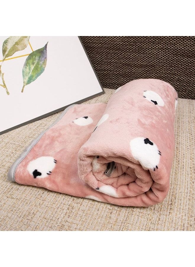 hibobi Cute Sheep Printed Soft Flannel Blanket Microfiber Super Soft Warm Plush Cozy Lightweight Baby Blanket 100*70cm  - Image 1