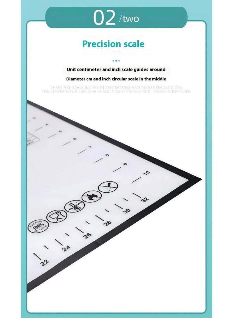 Bluejw حصيرة خبز سيليكون غير لاصقة 20" × 28" ، حصيرة طهي سيليكون سميكة إضافية غير لاصقة مع قياسات ، حصيرة لف العجين ، حصيرة بيتزا كبيرة غير قابلة للانزلاق ، حصيرة طهي معجنات - Image 5