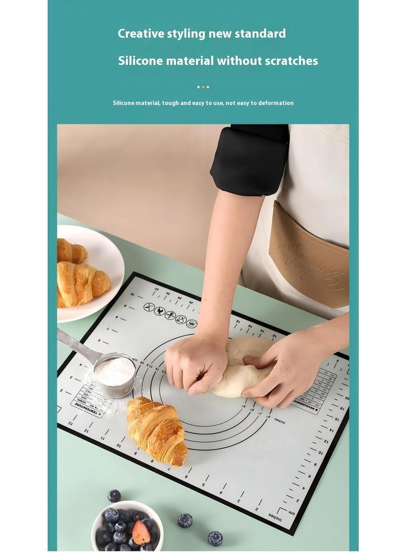 Bluejw حصيرة خبز سيليكون غير لاصقة 20" × 28" ، حصيرة طهي سيليكون سميكة إضافية غير لاصقة مع قياسات ، حصيرة لف العجين ، حصيرة بيتزا كبيرة غير قابلة للانزلاق ، حصيرة طهي معجنات - Image 3