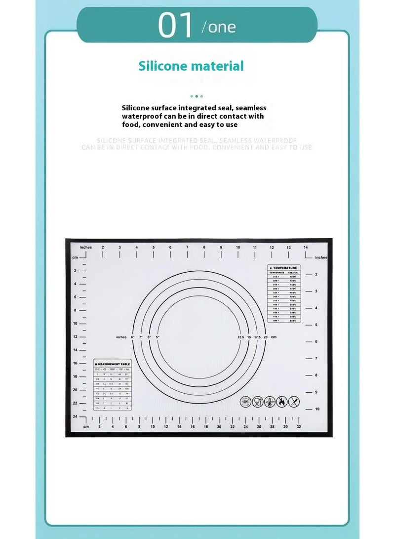 Bluejw حصيرة خبز سيليكون غير لاصقة 20" × 28" ، حصيرة طهي سيليكون سميكة إضافية غير لاصقة مع قياسات ، حصيرة لف العجين ، حصيرة بيتزا كبيرة غير قابلة للانزلاق ، حصيرة طهي معجنات - Image 4