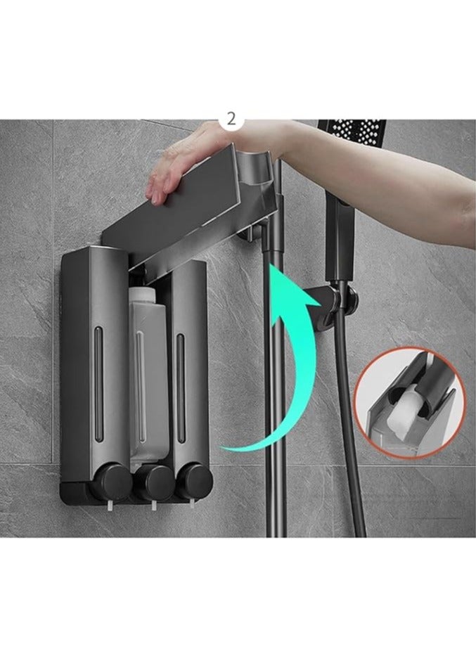 general Nail-free, wall-mounted, hotel bathroom, kitchen, soap, wall-mounted, hand soap, shower gel, shampoo, press soap, dispenser - Image 3