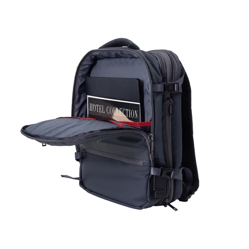 Hotel Collection Smart Travel Backpack – RFID Protection, Expandable, USB Charging, & Padded Laptop Compartment - Dark Gray