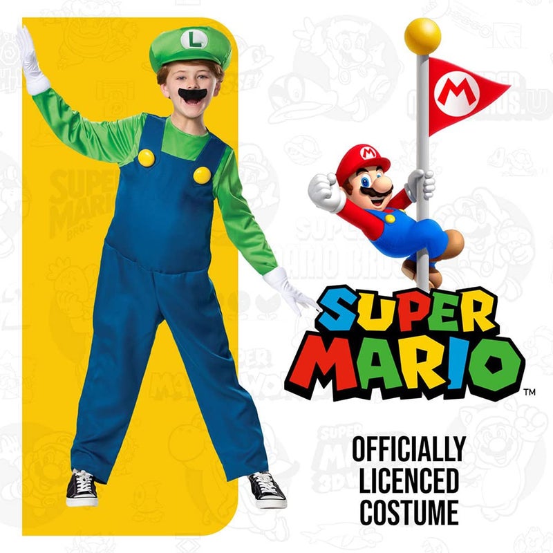 Disguise Nintendo Luigi Deluxe Boys' Costume Green, S (4-6) - Image 2