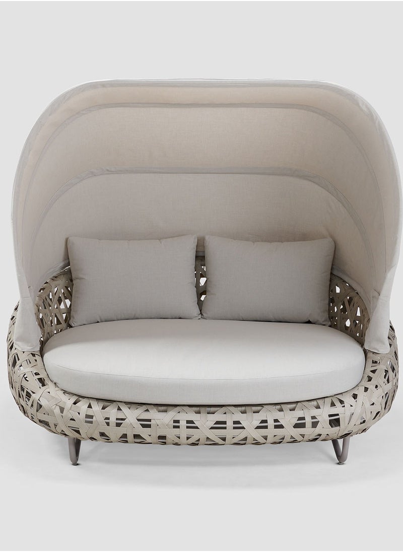AL HUZAIFA FURNITURE Curl Outdoor Lounge Bed With Canopy  - Image 1