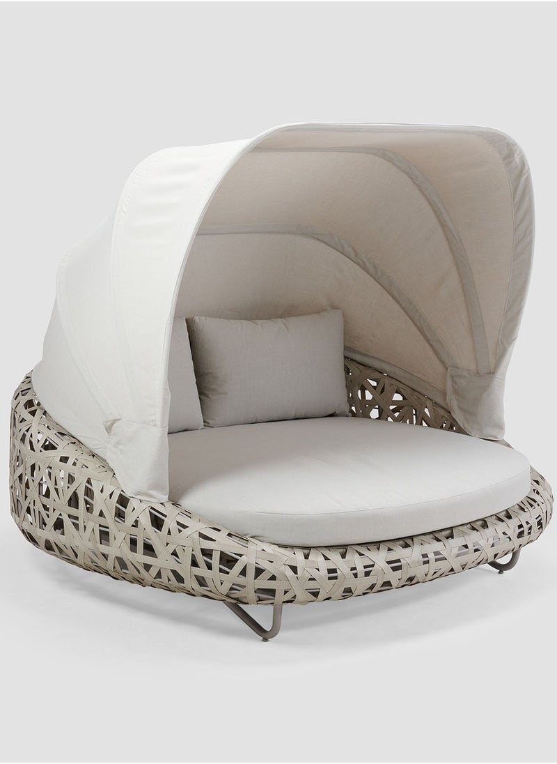 AL HUZAIFA FURNITURE Curl Outdoor Lounge Bed With Canopy  - Image 2