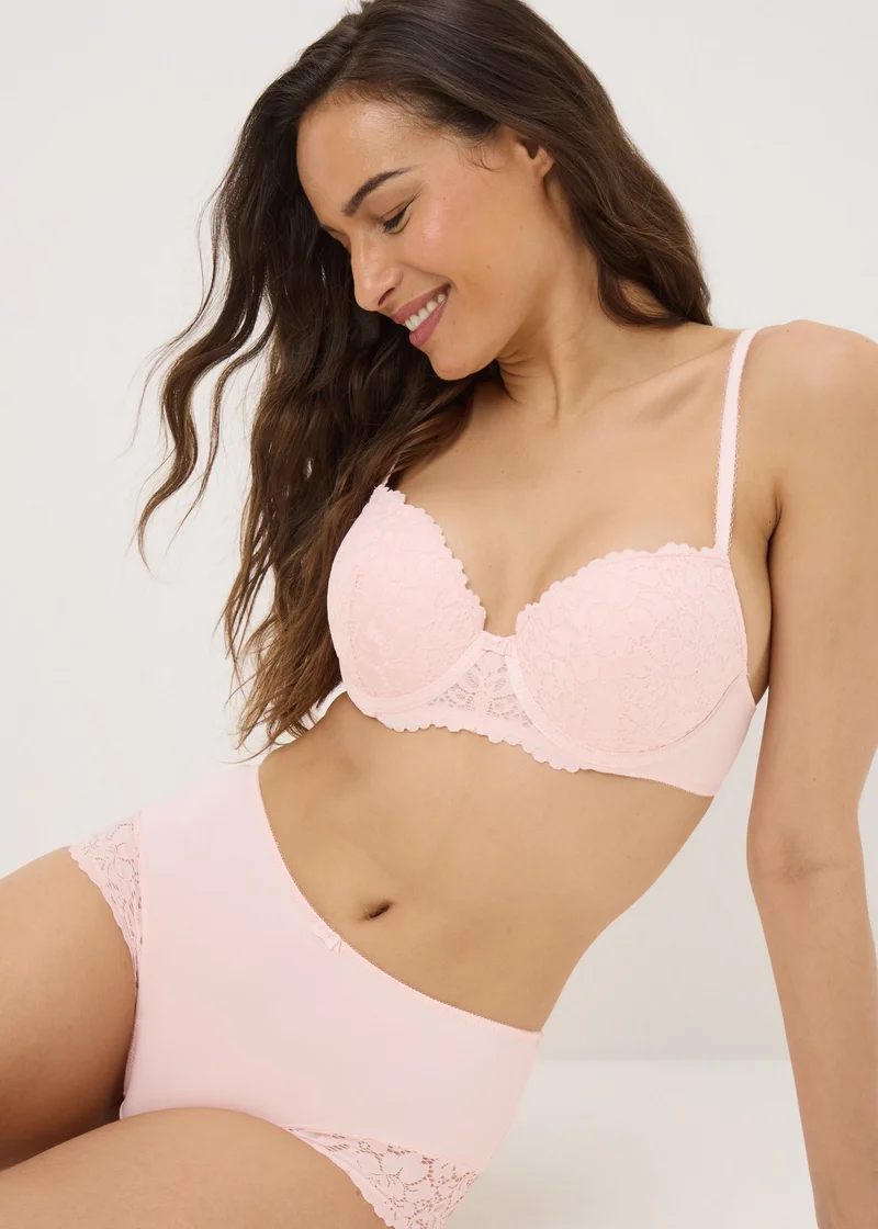 Matalan Pink Lace Detail Midi Knickers