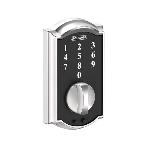 Schlage Touch Camelot Electronic Deadbolt Lock with Touchscreen Keypad Keyless Front Door Entry Bright Chrome BE375 CAM 625 - Image 3