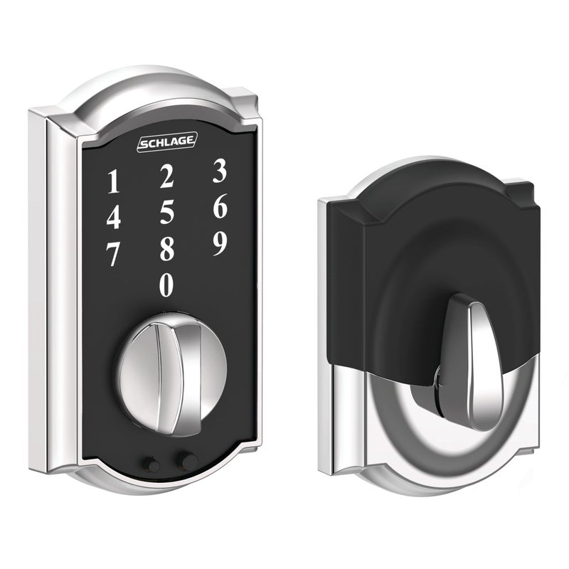 Schlage Touch Camelot Electronic Deadbolt Lock with Touchscreen Keypad Keyless Front Door Entry Bright Chrome BE375 CAM 625 - Image 2