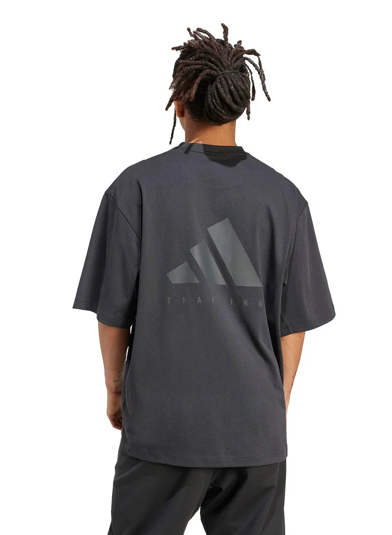 Adidas Oversize Tee Black Training T-Shirts For Men XS