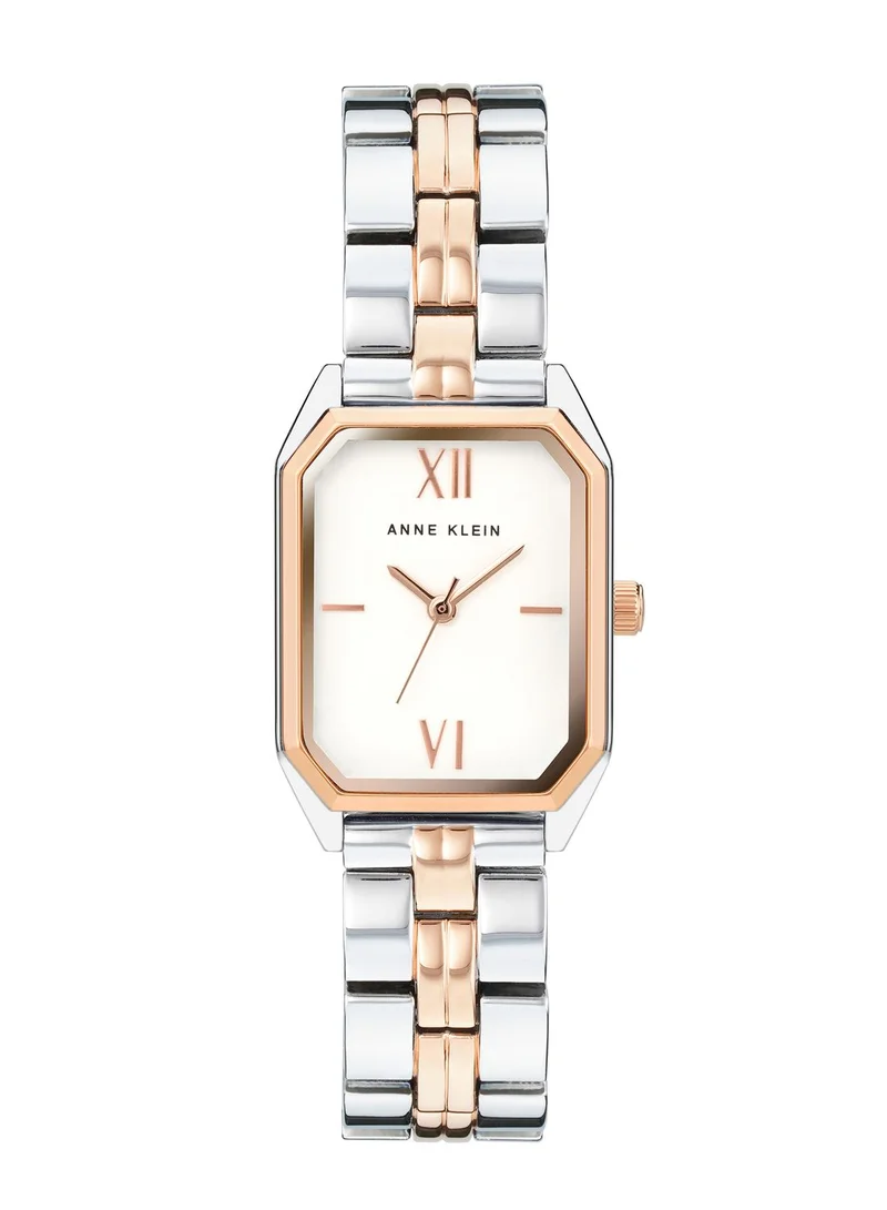 ANNE KLEIN Silver Compliant Rectangle Watch