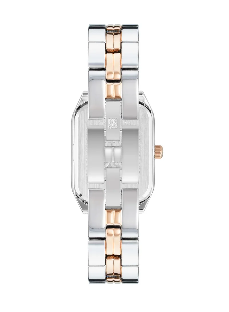 ANNE KLEIN Silver Compliant Rectangle Watch