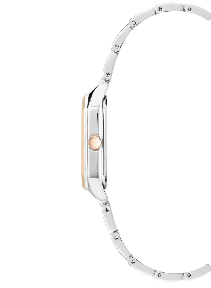 ANNE KLEIN Silver Compliant Rectangle Watch