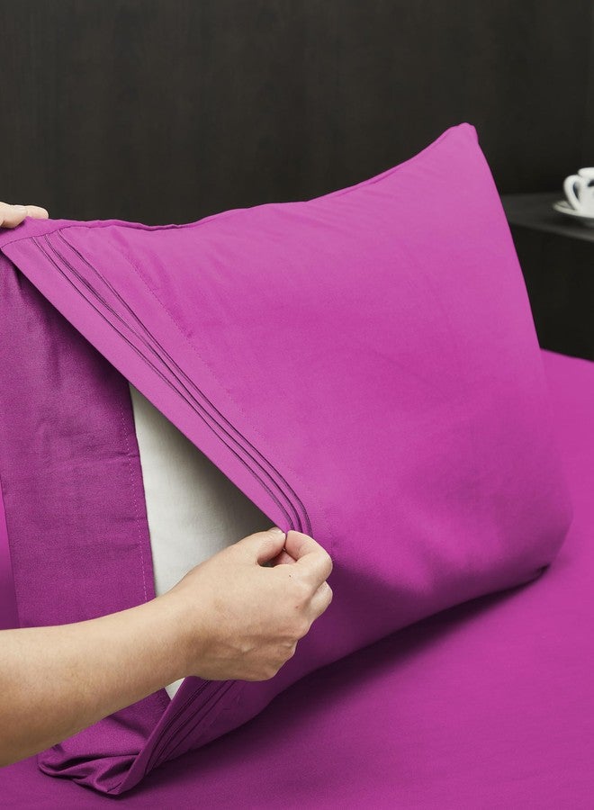 Mocassi Pillowcases 1800 Premium Hotel Quality - Easy Care, Smooth Weave, Wrinkle and Stain Resistant, Easy Slip-On, 2-Piece Set, Standard/Queen Pillowcase, Pink - Image 4