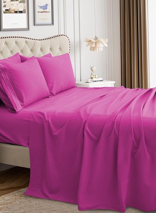 Mocassi Pillowcases 1800 Premium Hotel Quality - Easy Care, Smooth Weave, Wrinkle and Stain Resistant, Easy Slip-On, 2-Piece Set, Standard/Queen Pillowcase, Pink - Image 2
