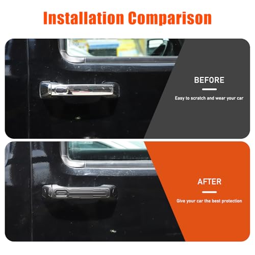 Lcojicep Car Exterior Door Handle Protector Trim Frame Cover Compatible with Hummer H3 20052009ABS Mecha style Door Handle CoverCar outer Door Handle Cover Frame Decoration Accessories Matt black - Image 3