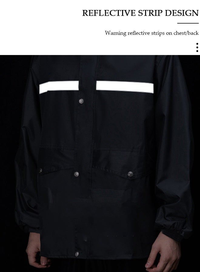 DUNISO Rain Suit Jacket and Trouser Suit Raincoat Hooded Rain Poncho Lightweight Emergency Jacket for Men and Women Outdoor All-Sport Waterproof Breathable Anti-storm - Image 5