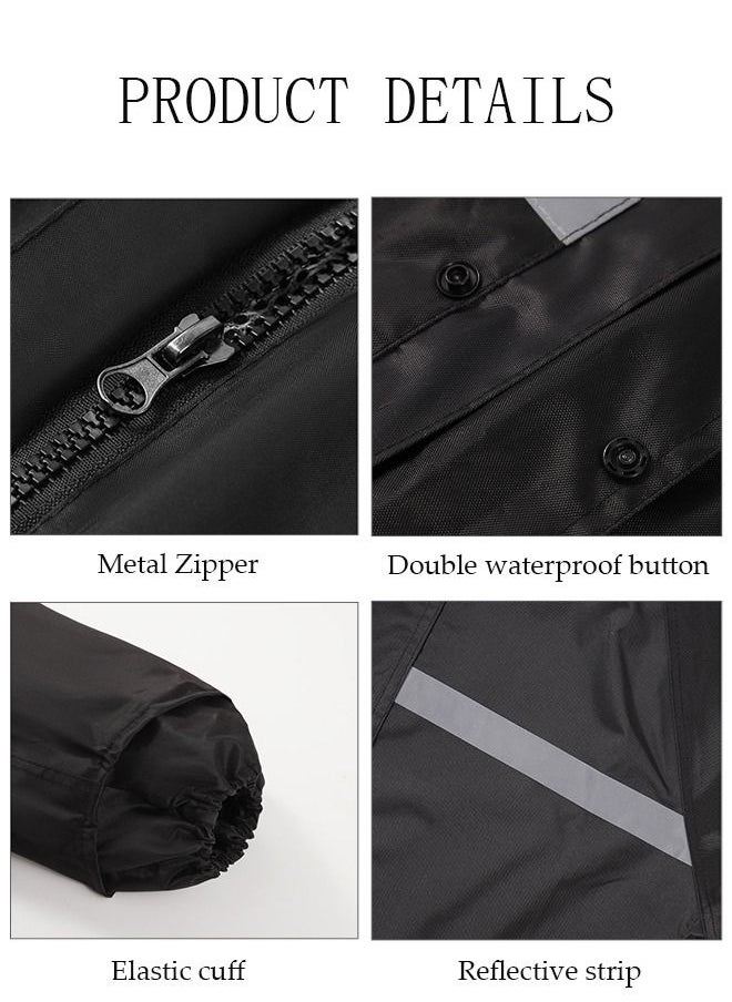 DUNISO Rain Suit Jacket and Trouser Suit Raincoat Hooded Rain Poncho Lightweight Emergency Jacket for Men and Women Outdoor All-Sport Waterproof Breathable Anti-storm  - Image 5