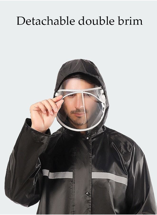 DUNISO Rain Suit Jacket and Trouser Suit Raincoat Hooded Rain Poncho Lightweight Emergency Jacket for Men and Women Outdoor All-Sport Waterproof Breathable Anti-storm  - Image 2