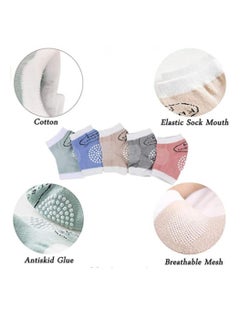 AIWANTO 5 Pairs Baby Knee Protecting Pads Stretchable Elastic Cotton Soft Comfortable Knee Cap Elbow Safety Protector Knee Pads for Baby Breathable Anti-Slip Pad Large Size Multi color  - Image 2
