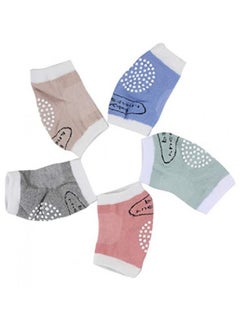 AIWANTO 5 Pairs Baby Knee Protecting Pads Stretchable Elastic Cotton Soft Comfortable Knee Cap Elbow Safety Protector Knee Pads for Baby Breathable Anti-Slip Pad Large Size Multi color  - Image 1