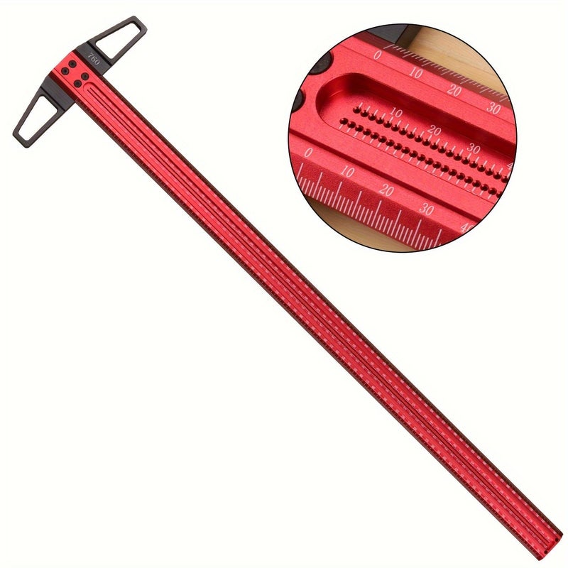 30 Inch Precision T Square Ruler Aluminum Alloy Dual Scale Mm Inch Woodworking - Image 1