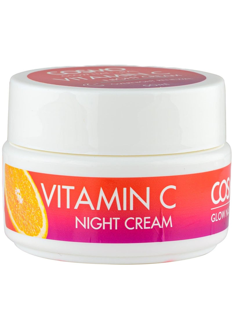 COSMO Cosmo Glow Natural Vitamin C Night Cream For Unisex 50ml, Hydrates & Brighten, Reduce Sign of Aging & Dark Spot  - Image 1