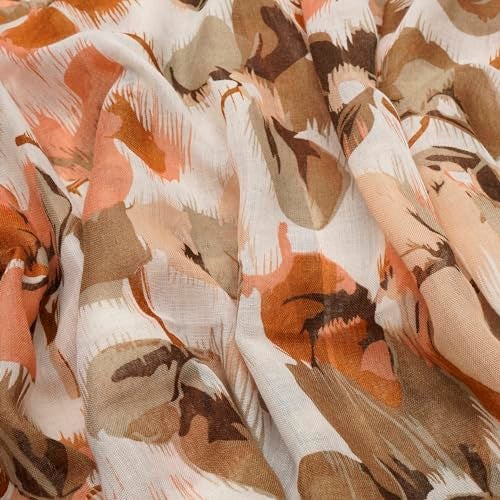 YOUR SMILE Large Boho Scarf for Women Lightweight Floral Printed Scarves Fall Winter Fashion Fringed Shawl wraps (30) - Image 5