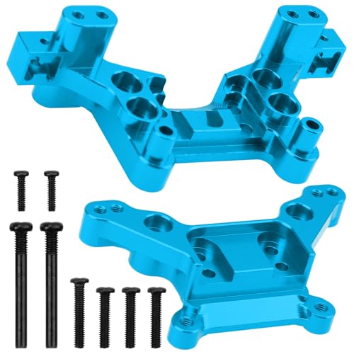 Share Goo ShareGoo Metal Front & Rear Shock Tower Shock Mounts Upgrade Parts Compatible with Hyper Go H16BM H16DR H16 MJX 16207 16208 16209 16210 1/16 RC Car (Blue) - Image 1